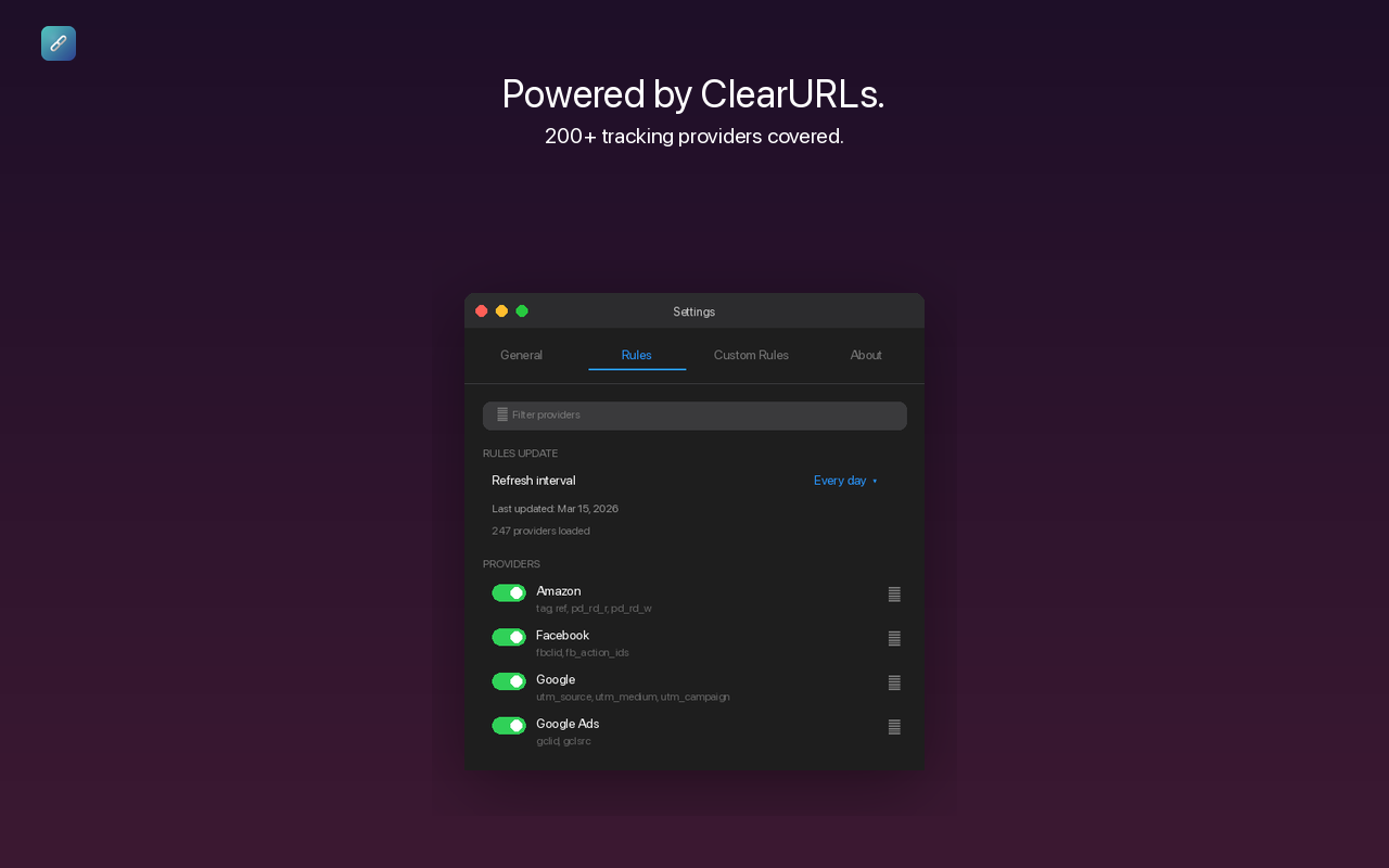 Untracker rules on macOS